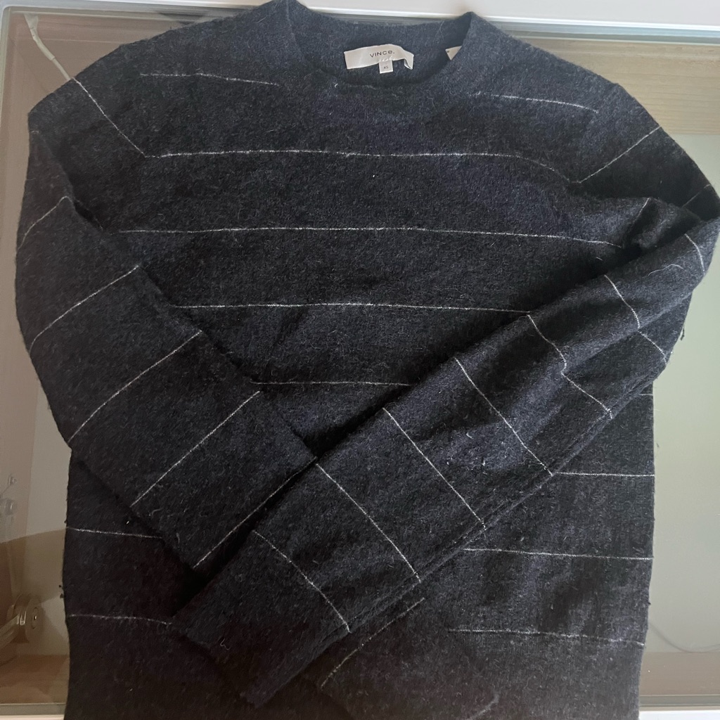 Vince French Stripe Cashmere Crew Neck Sweater Pullover Knitwear Xs